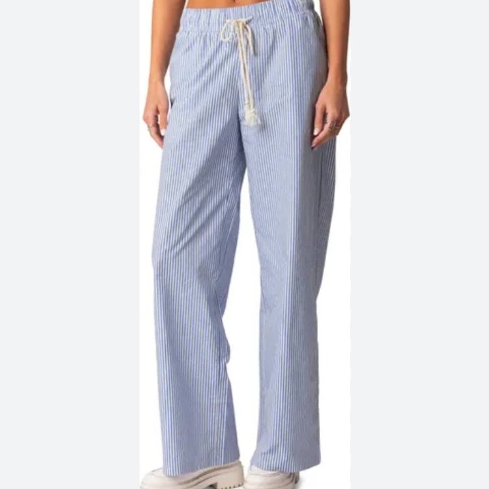 Edikted Striped Drawstring Pants